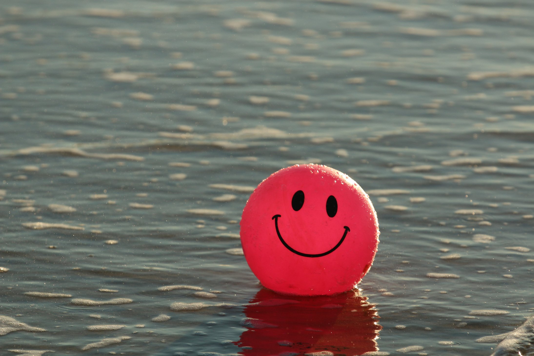 Smiley Beach Ball in the Beach